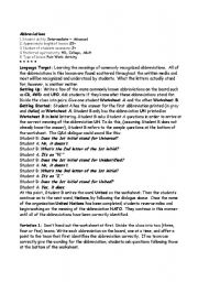 English worksheet: Abbreviations