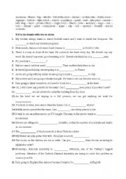 worksheet on tenses