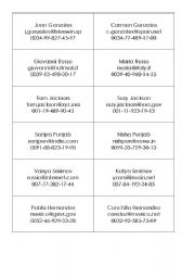 English Worksheet: Business Cards