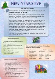 English Worksheet: New Year in Scotland