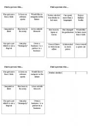 English worksheet: Bingo Ice-breaker