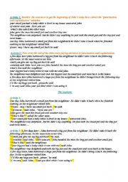 English Worksheet: Joha and his neighbour