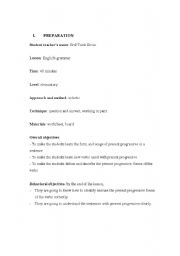 English Worksheet: present progressive tense( lesson plan+worksheets)