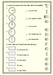 Easy time exercises - Analog and digital