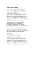 English Worksheet: song