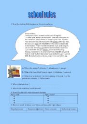 English Worksheet: school rules