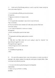 English Worksheet: Rephrasings