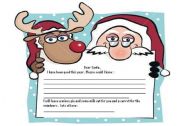 English Worksheet: LETTER TO SANTA