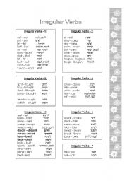 English Worksheet: Irregular Verbs devided to groups