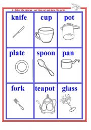 English Worksheet: Kitchen  in pictures.