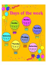 English Worksheet: DAYS OF THE WEEK 