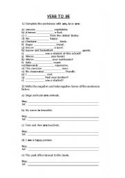 English worksheet: Verb To Be