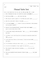 English Worksheet: Phrasal Verbs - Guessing Test