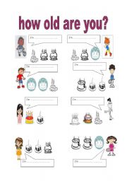 English Worksheet: how old are you?