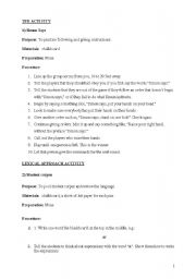 English worksheet: activities according to approaches
