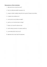 English worksheet: Present simple wordorder