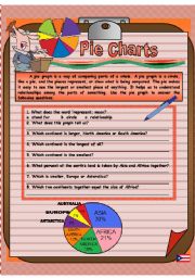 English Worksheet: pie graph reading