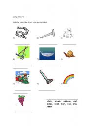 English worksheet: Long A sound