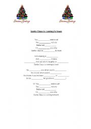 English worksheet: Santa Claus is coming to town (low)