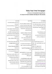 English Worksheet: Make Your Own Newspaper