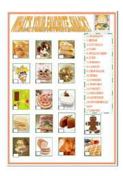English Worksheet: Whats your favorite snack?