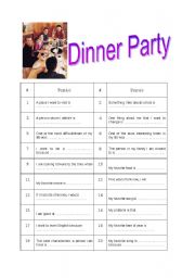 English Worksheet: Dinner Party Icebreaker
