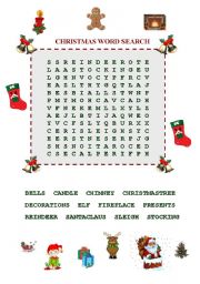 English Worksheet: CHRISTMAS WORD SEARCH