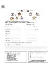 English worksheet: for Turkish students Grade 4 Unit 4 Family