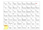 English Worksheet: adjective feelings game 1