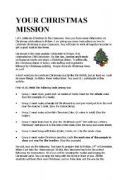 English Worksheet: YOUR CHRISTMAS MISSION