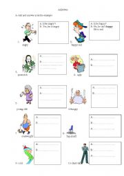 English Worksheet: to be with adjectives