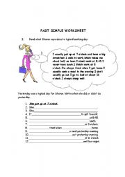 English Worksheet: Simple Past