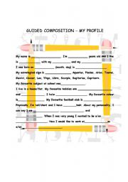 English Worksheet: guided Composition - My Profile