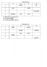 English worksheet: Christmas battle ship