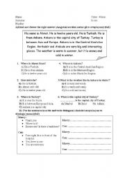 English worksheet: exam