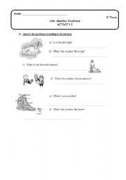 English worksheet: Weather 1