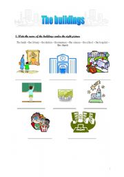 English Worksheet: the buildings vocabulary