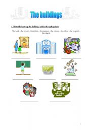 English worksheet: the buildings vocabulary