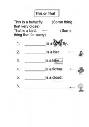 English worksheet: This or That