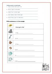 English Worksheet: have got / has got