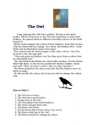 English Worksheet: The Owl