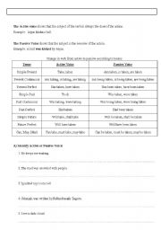 English Worksheet: ACTIVE AND PASSIVE VOICE