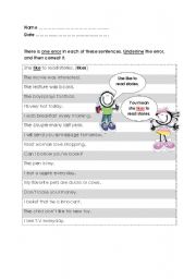 English worksheet: Common Errors in English