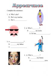 English worksheet: apperance