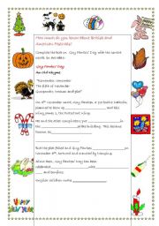 English Worksheet: Quiz on Festivals  -  Part 4: Guy Fawkes Day