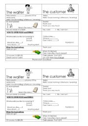 English Worksheet: The waiter and teh customer