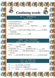English Worksheet: Confusing words (5 pages)