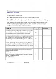 English Worksheet: Authors Purpose - Autobiography of Santa Claus