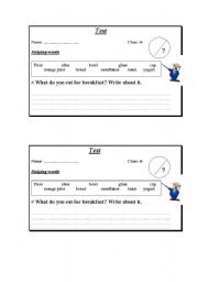 English worksheet: writing test