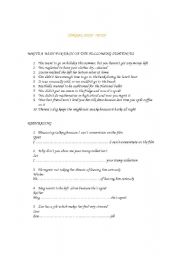 English Worksheet: unreal past